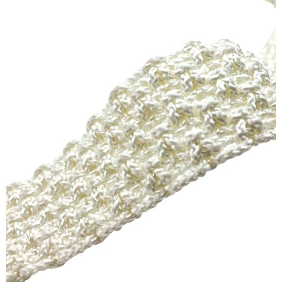 Vintage Macrame Belt Celluloid Buckle Red White Blue Accessories - Picture 5 of 9